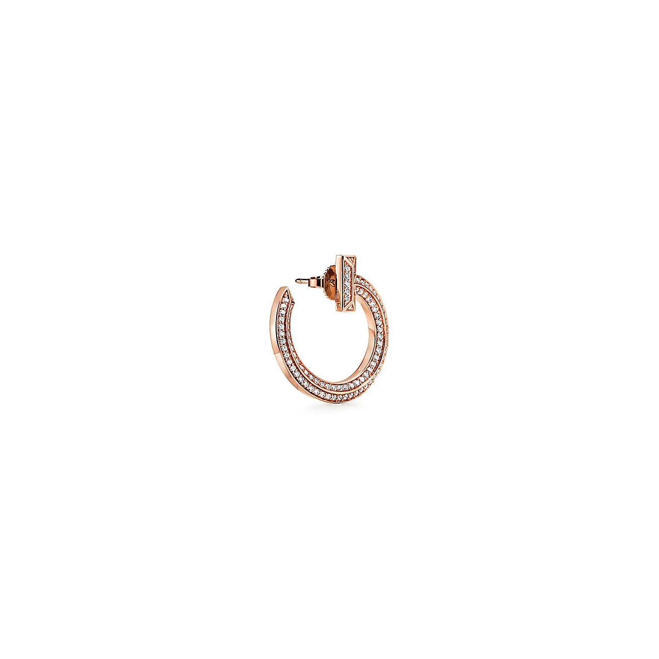T1 Open Rose Gold With Diamonds Earrings