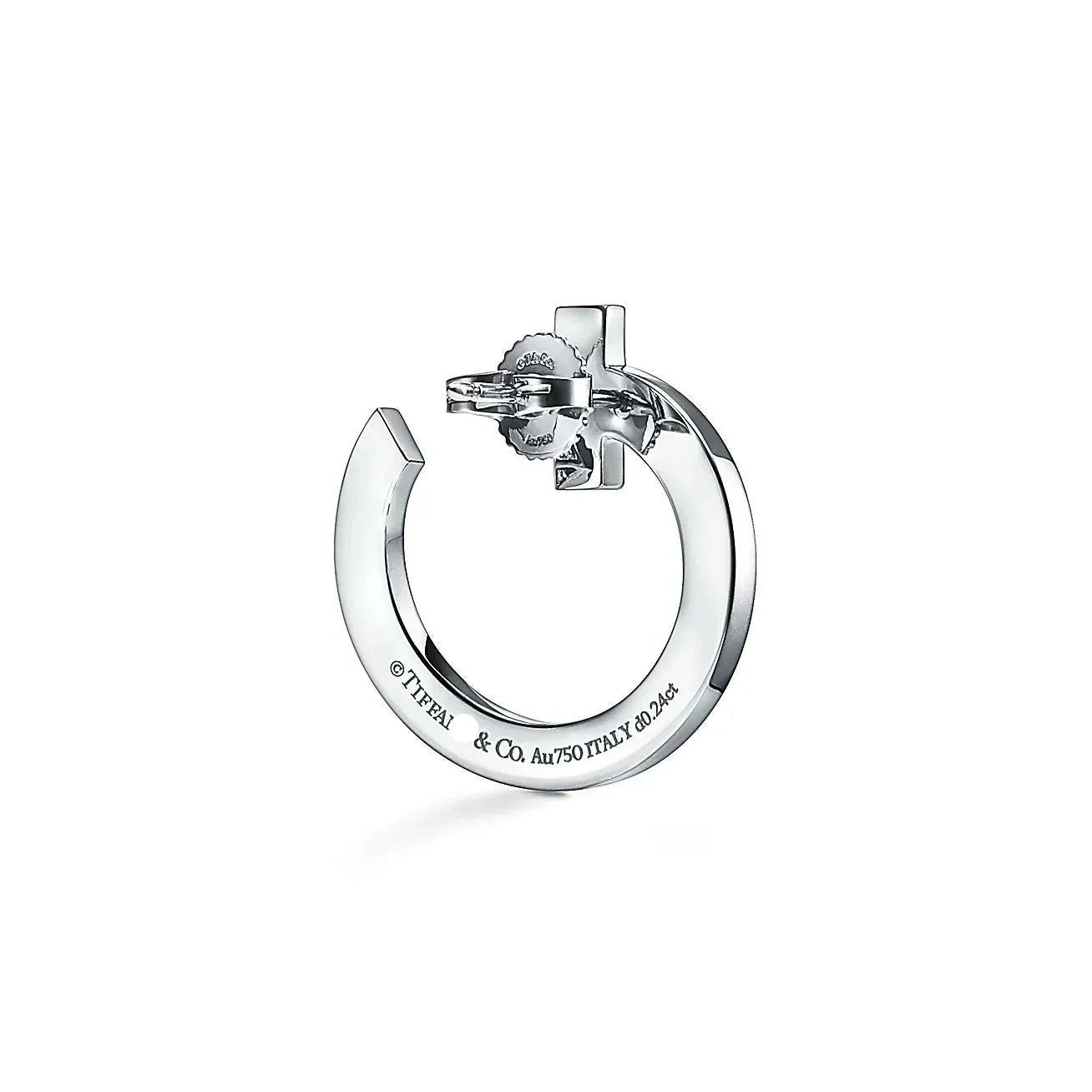 T1 Open White Gold With Diamonds Earrings