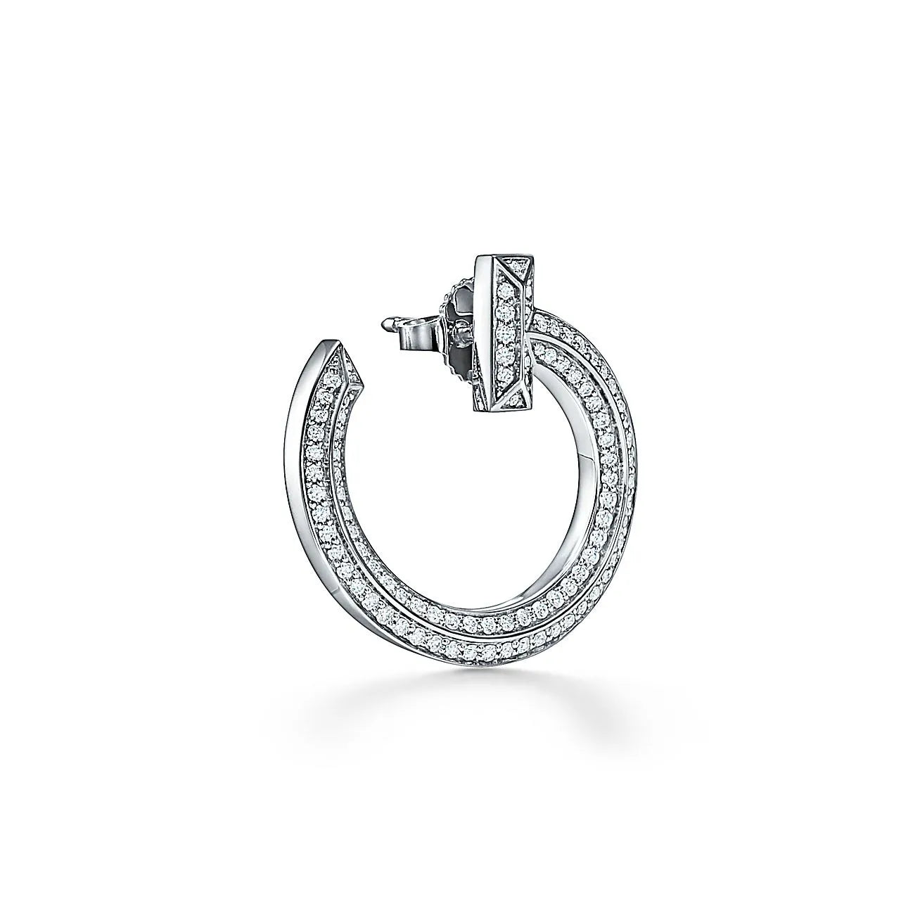 T1 Open White Gold With Diamonds Earrings