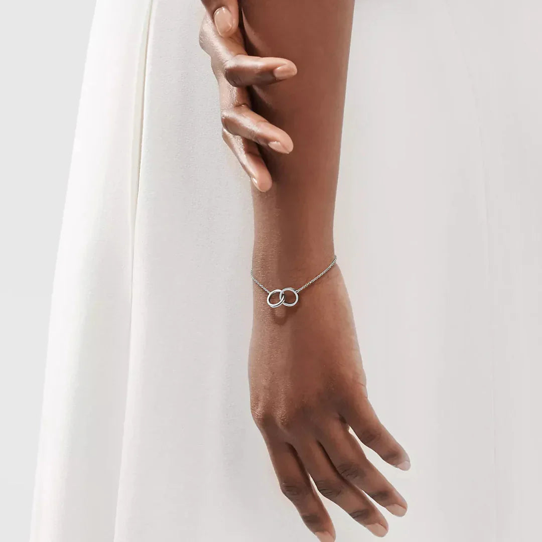 1837 Interlocking Circles Chain Bracelet White Gold