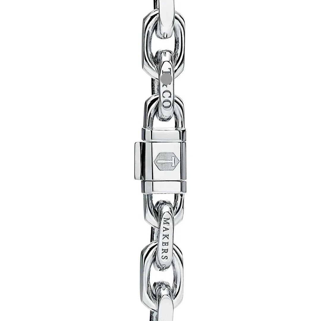 1837 Makers Narrow Chain Bracelet in White and 18k Gold