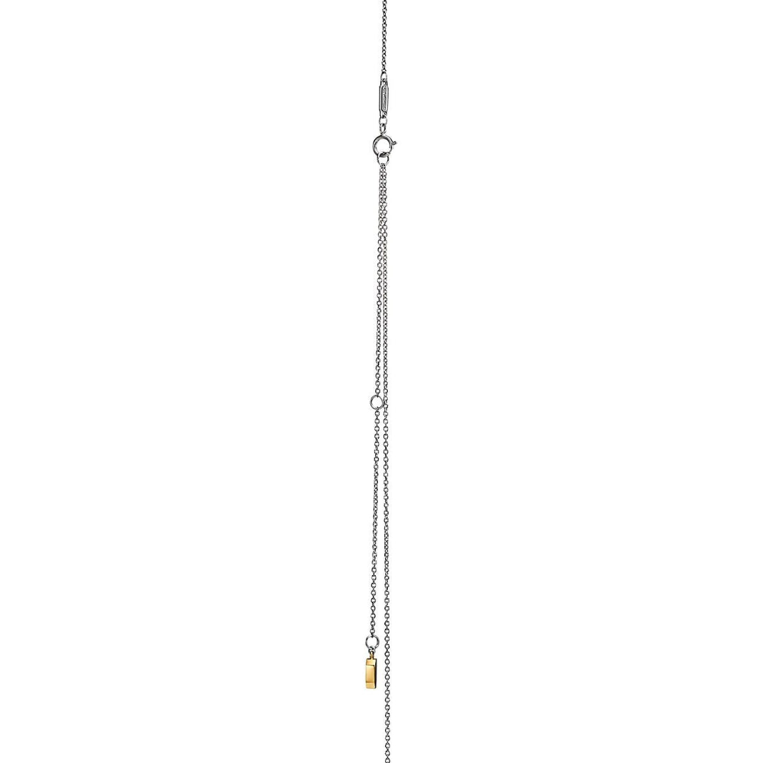 T Edge Circle Diamond Pendant Necklace