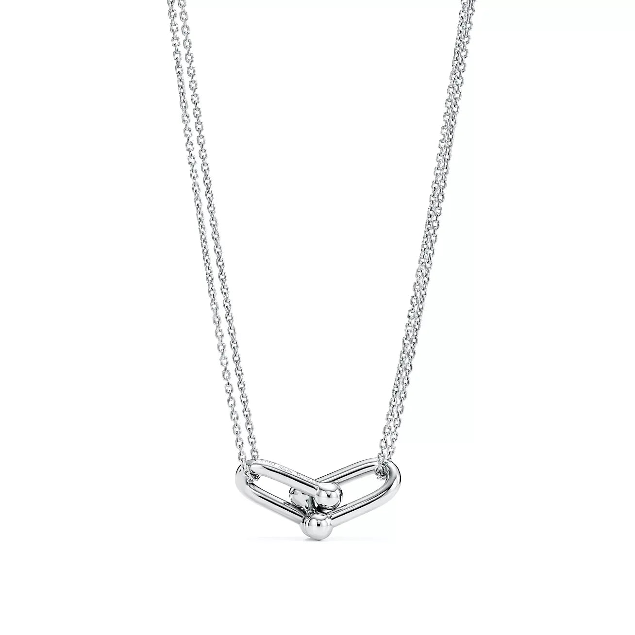 HardWear Large Double Link Pendant in White Gold