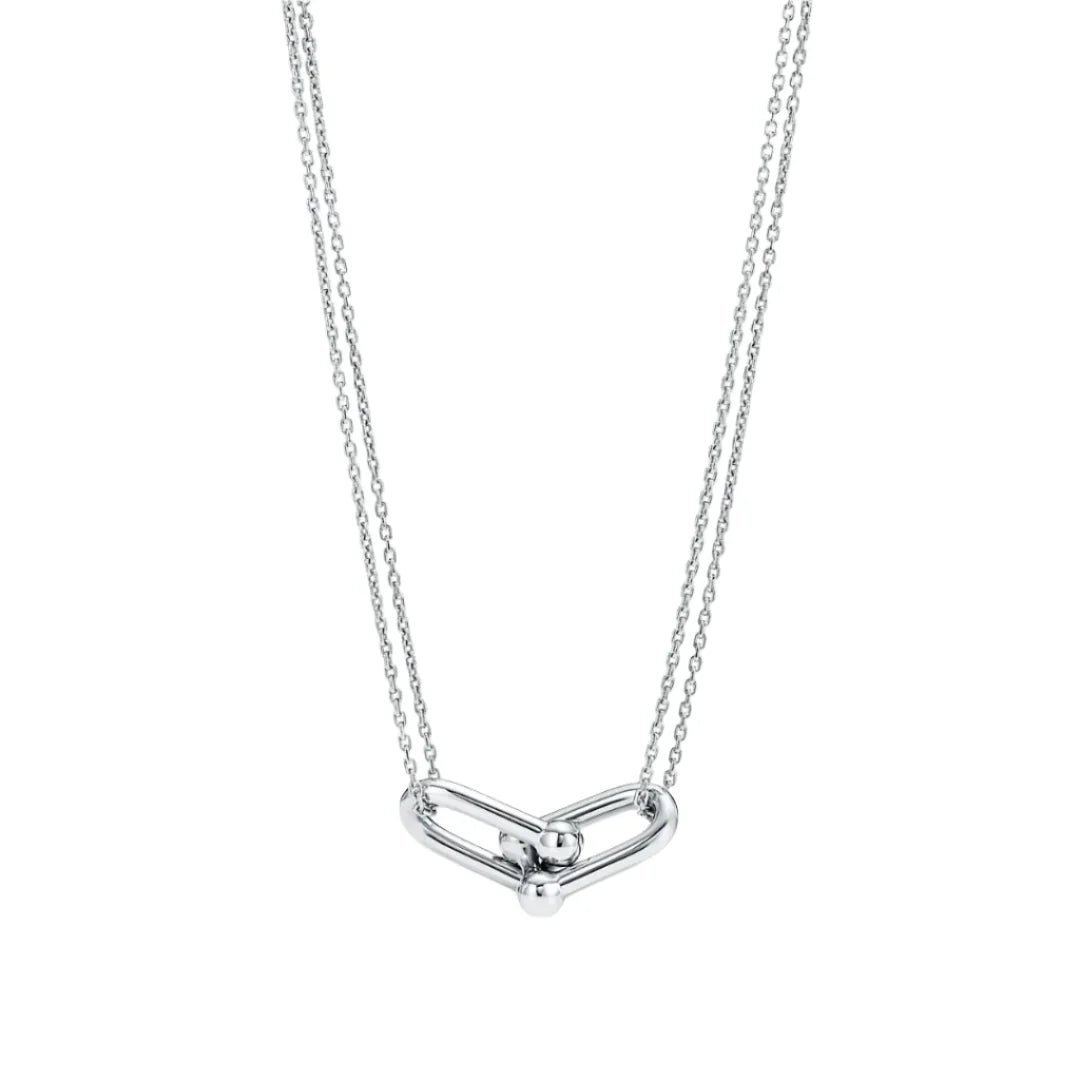 HardWear Large Double Link Pendant in White Gold
