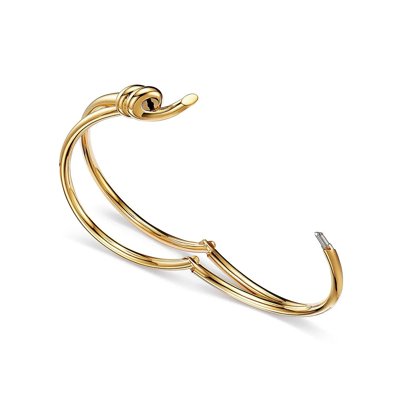 Bracelets Knot Double Row Hinged Yellow Gold