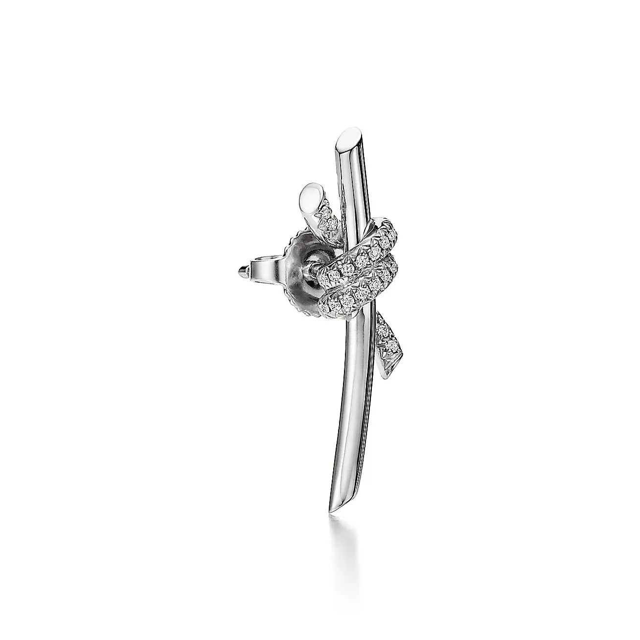 Knot Earrings in White Gold with Diamonds
