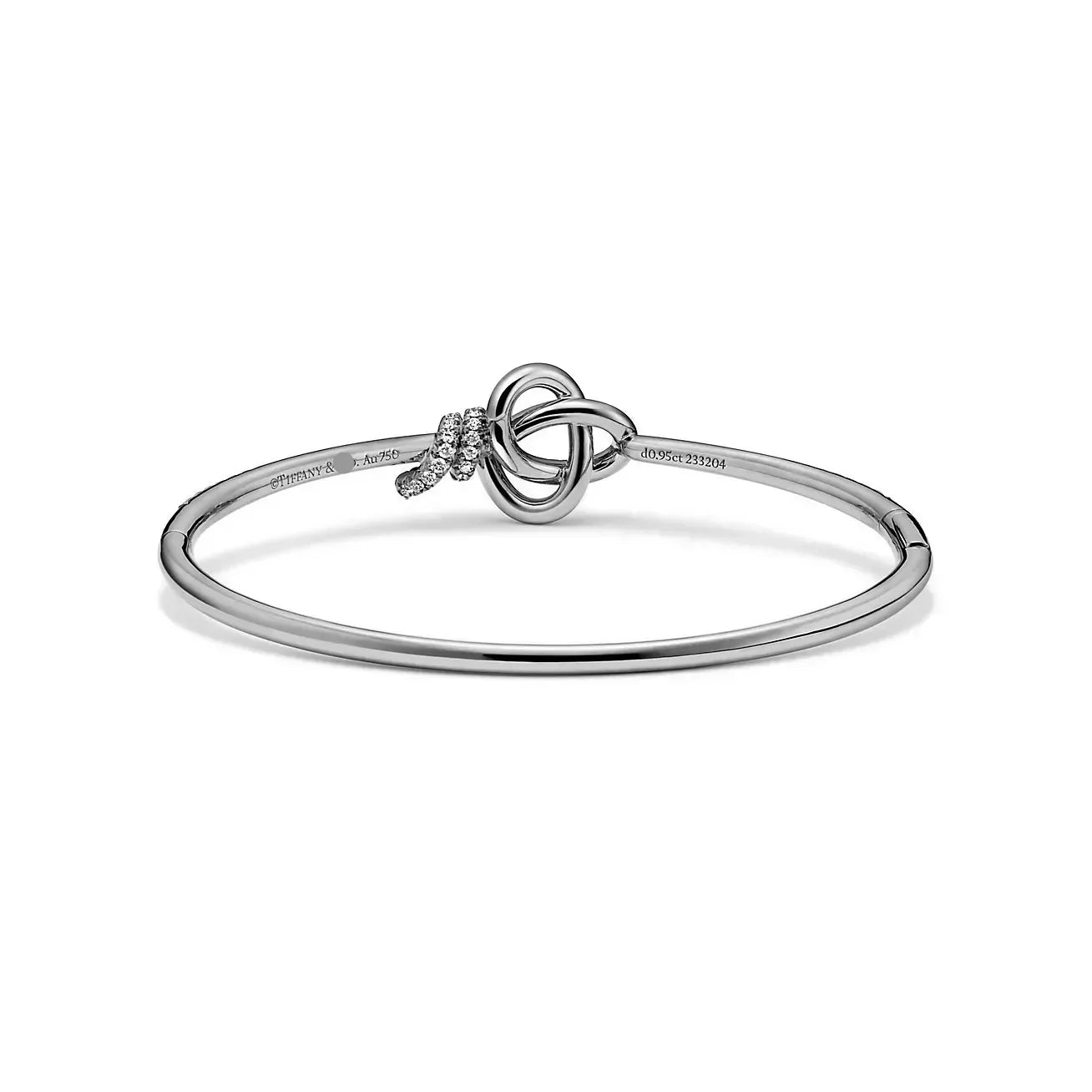 Knot Hinged Bracelet White Gold Full Diamonds