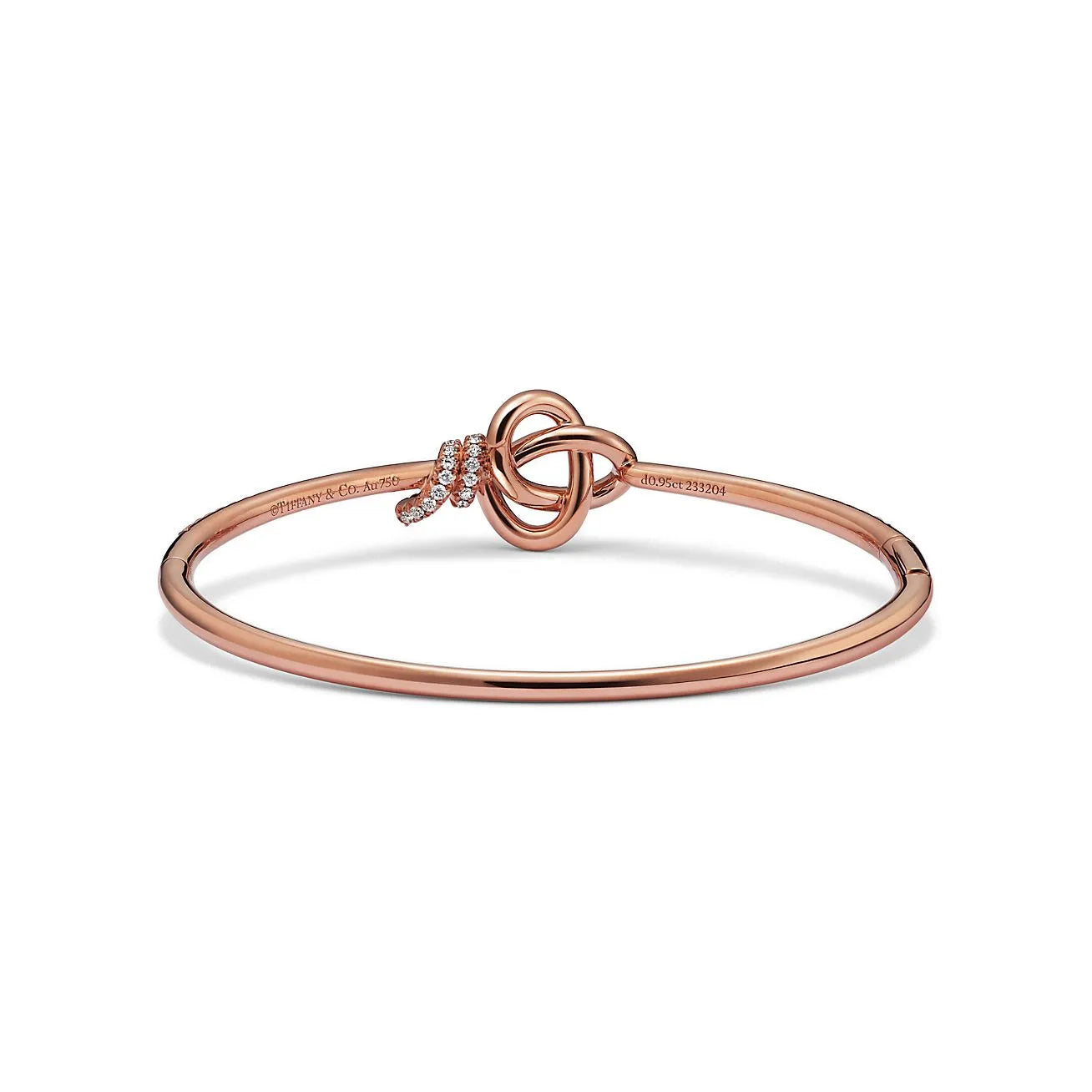 Knot Hinged Bracelet Rose Gold Full Diamonds