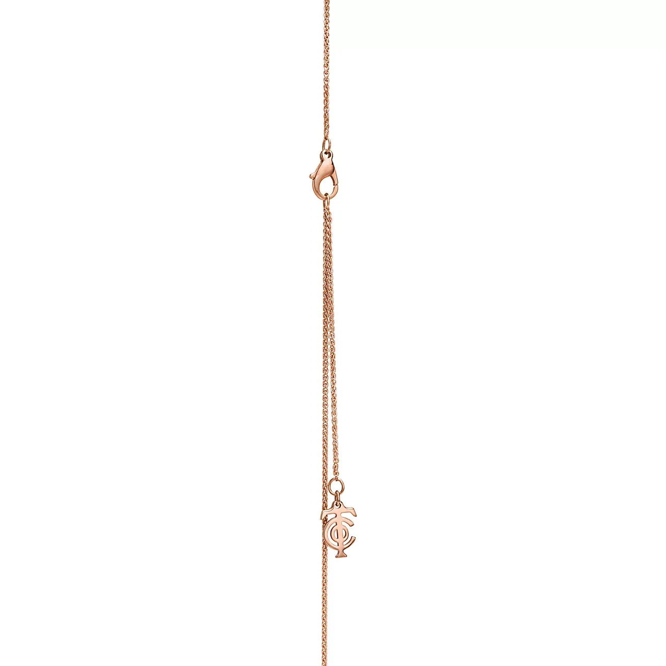 Knot Mini Key Pendant Necklace Rose Gold with Diamonds