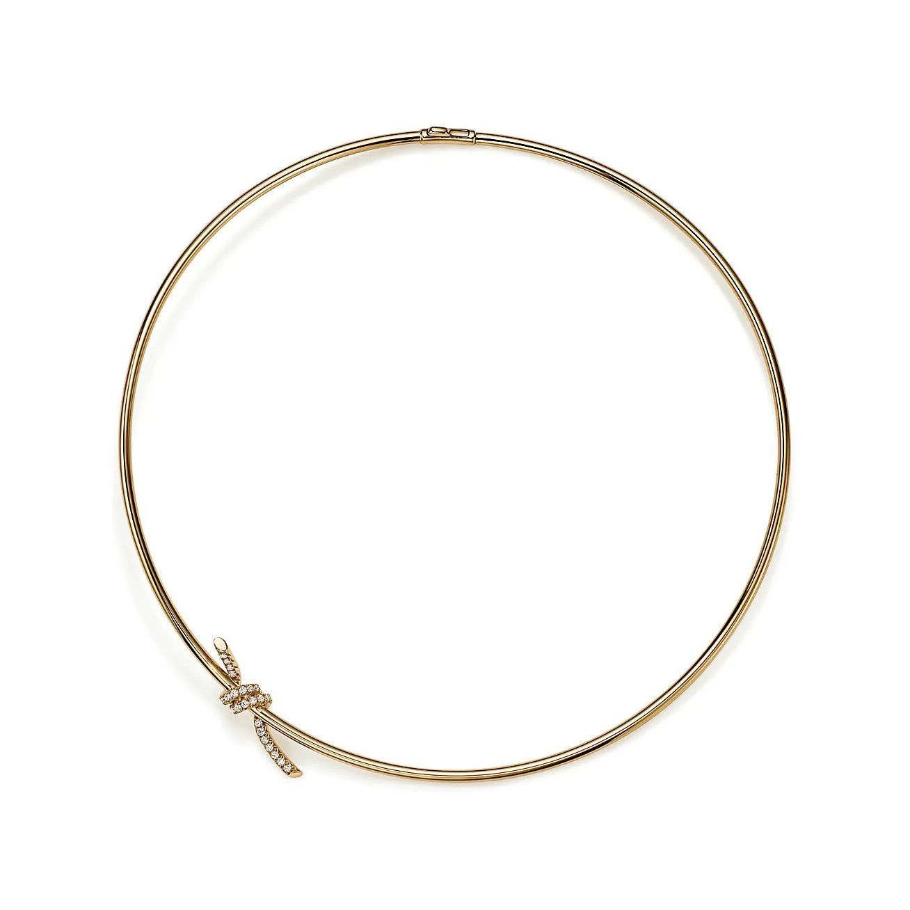 Knot Collar Necklace Yellow Gold with Diamonds