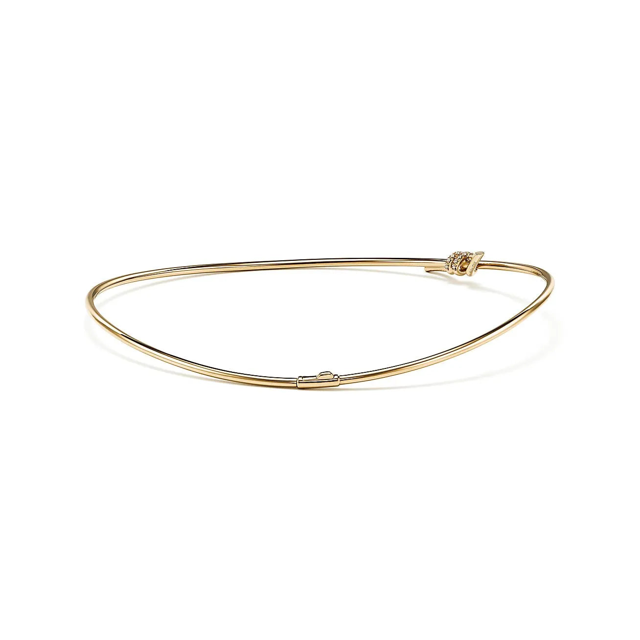 Knot Collar Necklace Yellow Gold with Diamonds