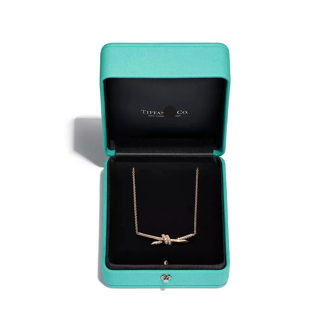 Knot Pendant in Rose Gold with Diamonds