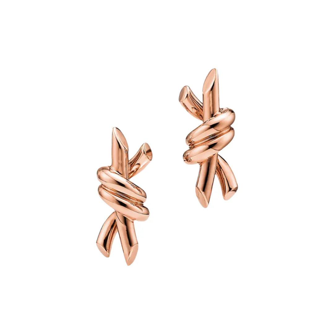 Knot Small Earrings in Rose Gold