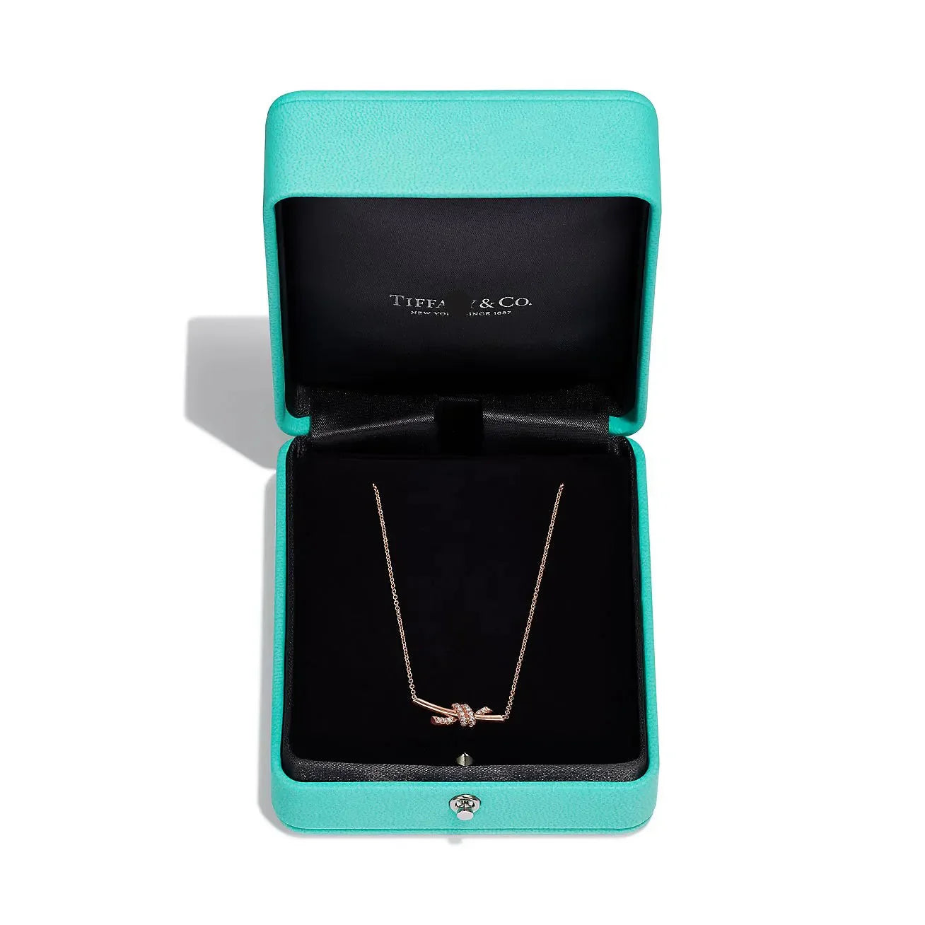 Knot Small Pendant in Rose Gold with Diamonds