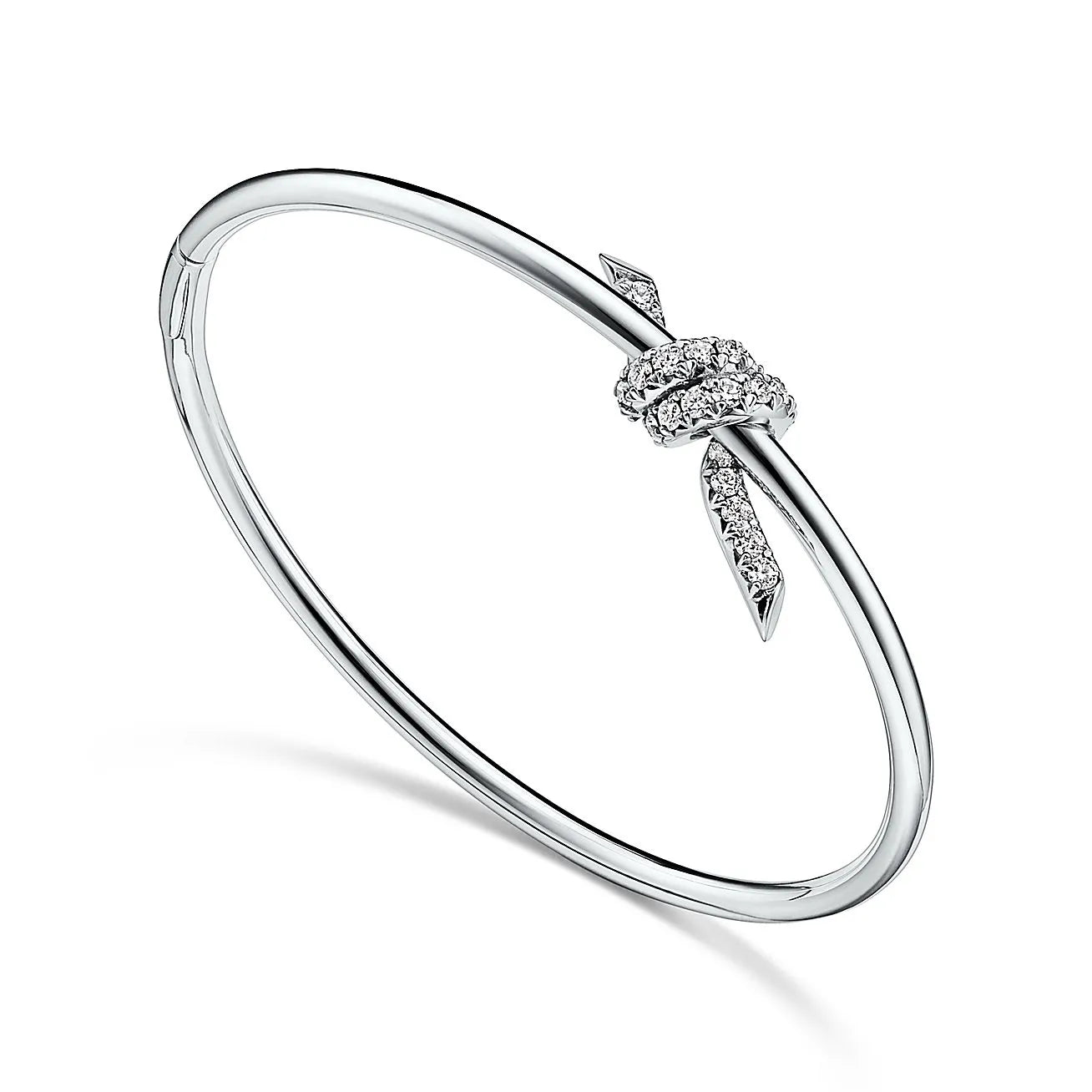 Knot Wire Bracelets White Gold with Diamonds