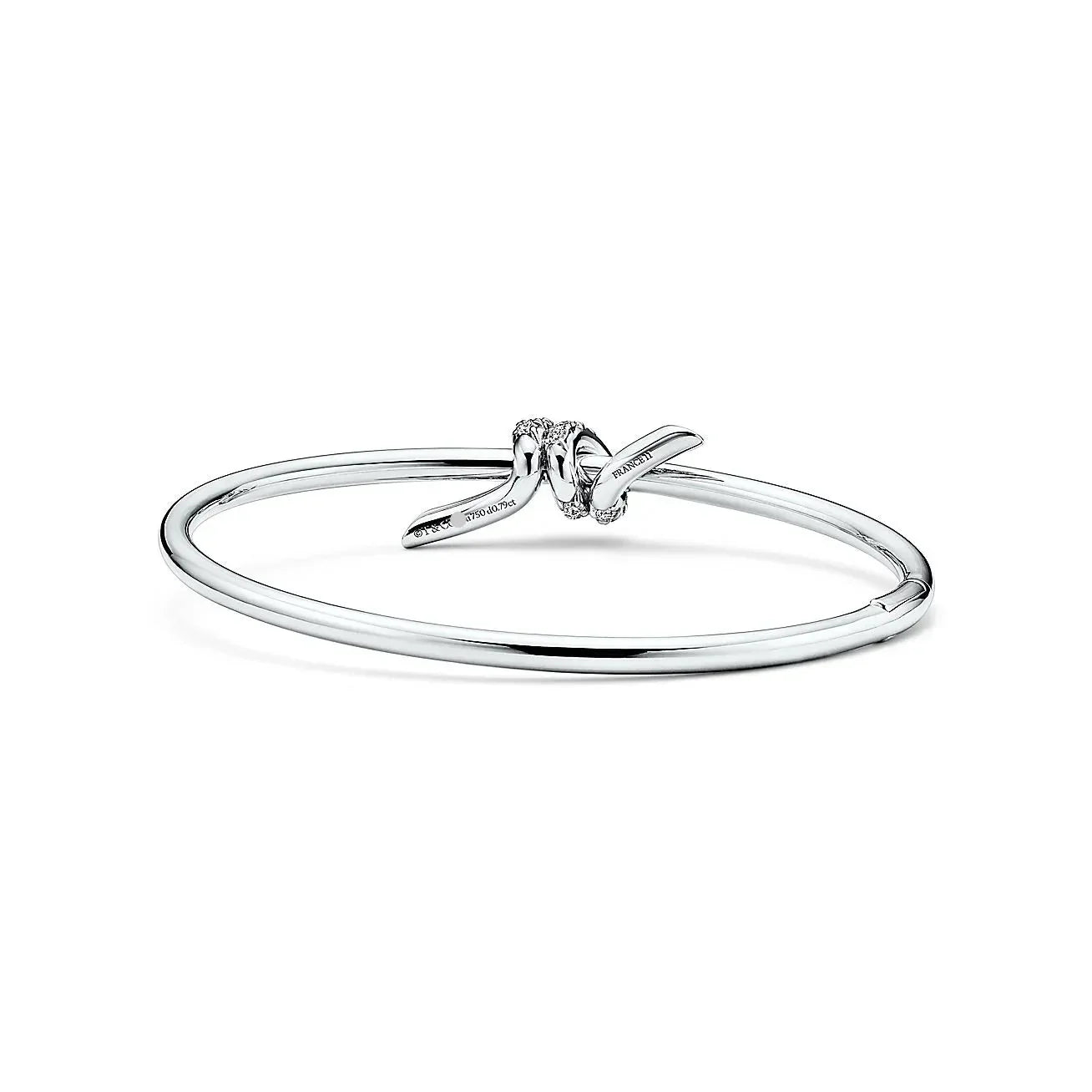 Knot Wire Bracelets White Gold with Diamonds