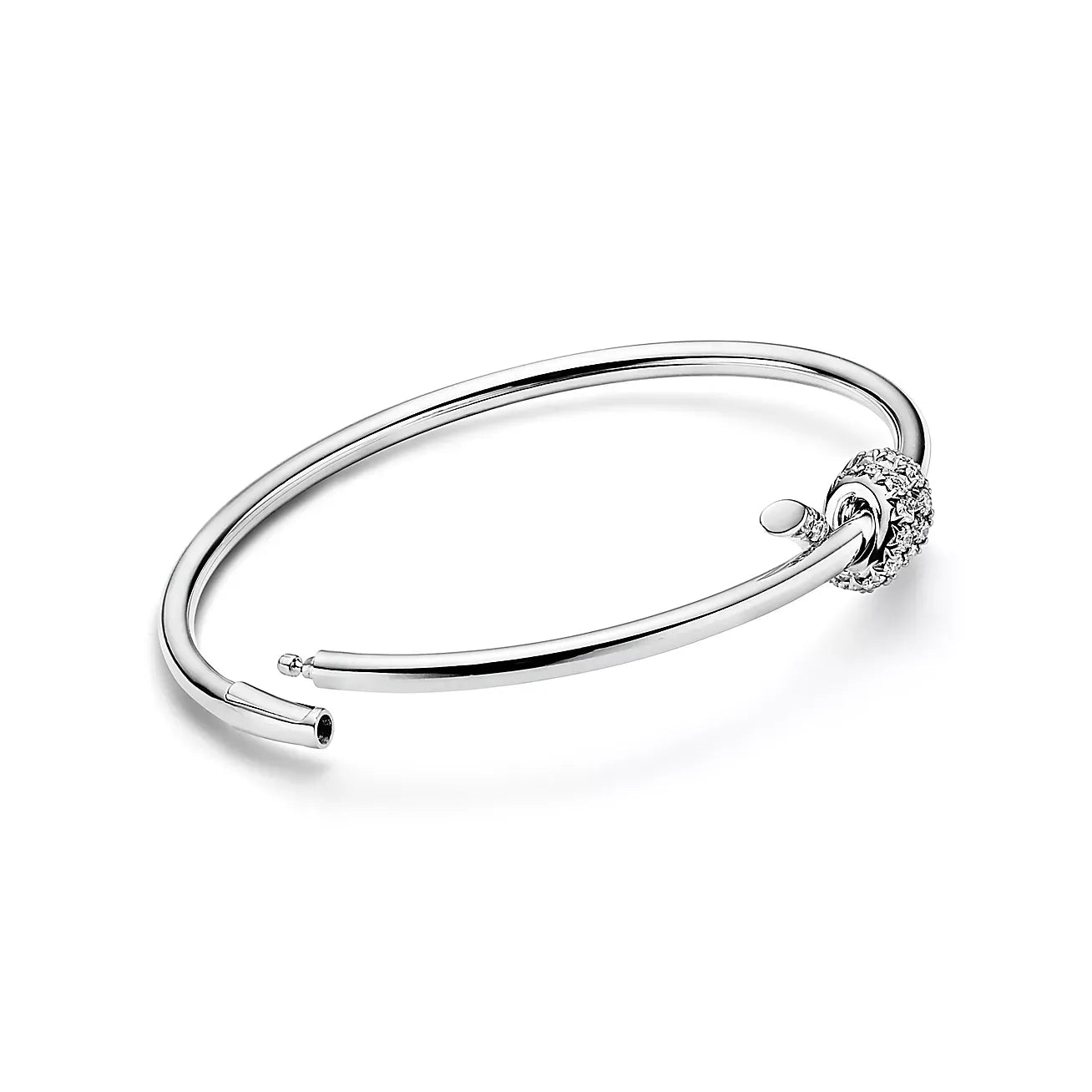 Knot Wire Bracelets White Gold with Diamonds