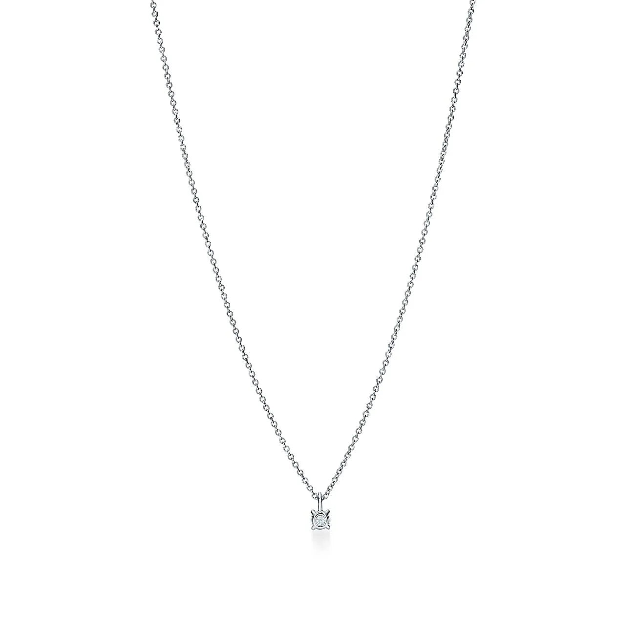 Solitaire Diamond Pendant Necklace White Gold