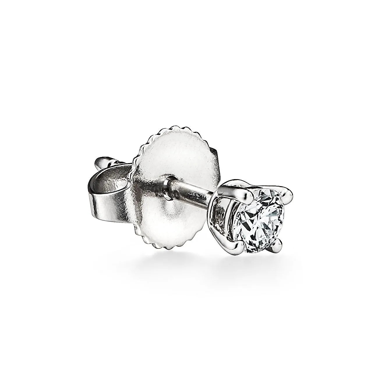 Solitaire Diamond Stud Earrings in White Gold