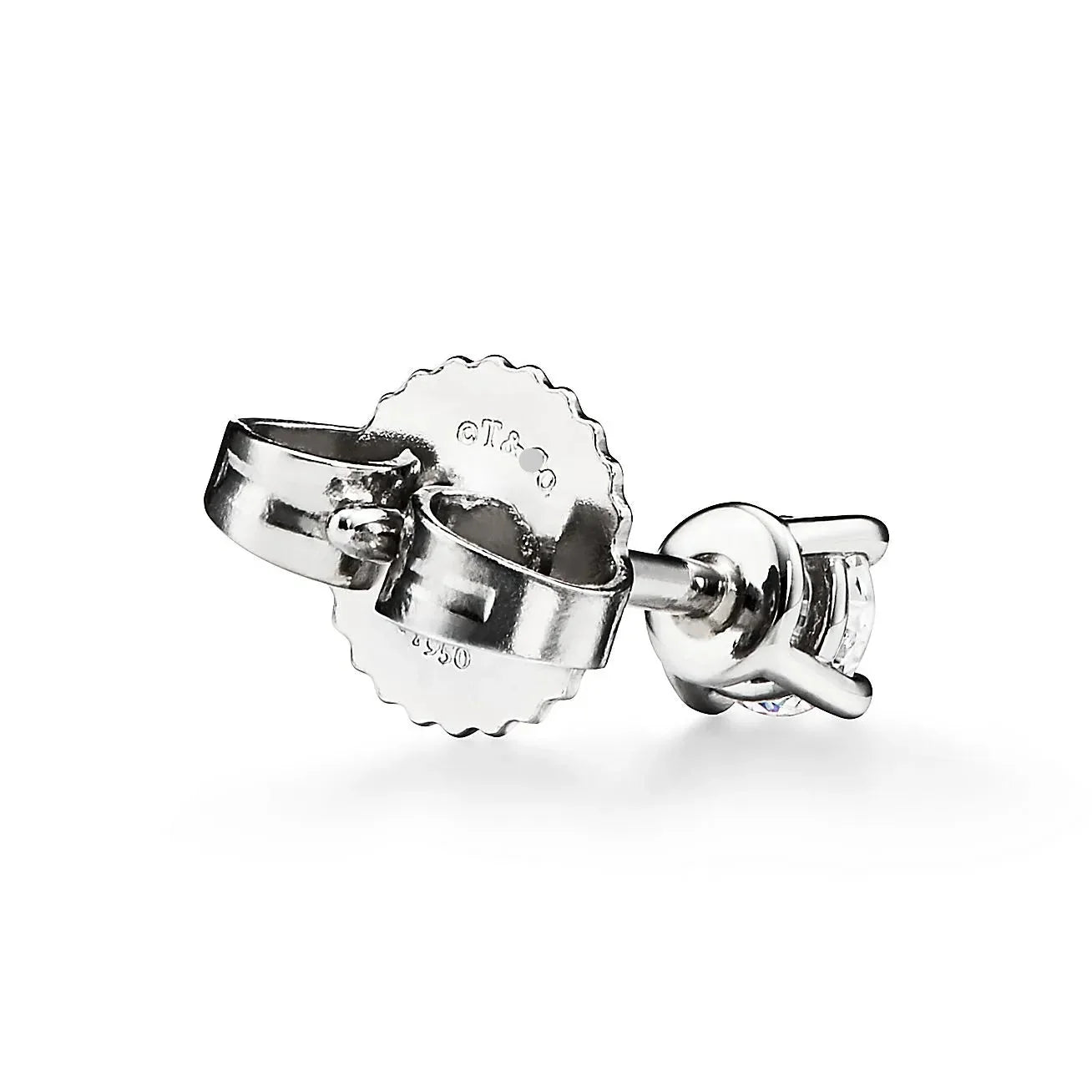 Solitaire Diamond Stud Earrings in White Gold