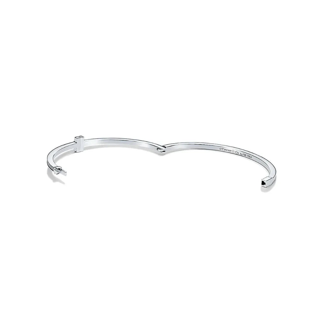 T Diamond Hinged Wire Bangle