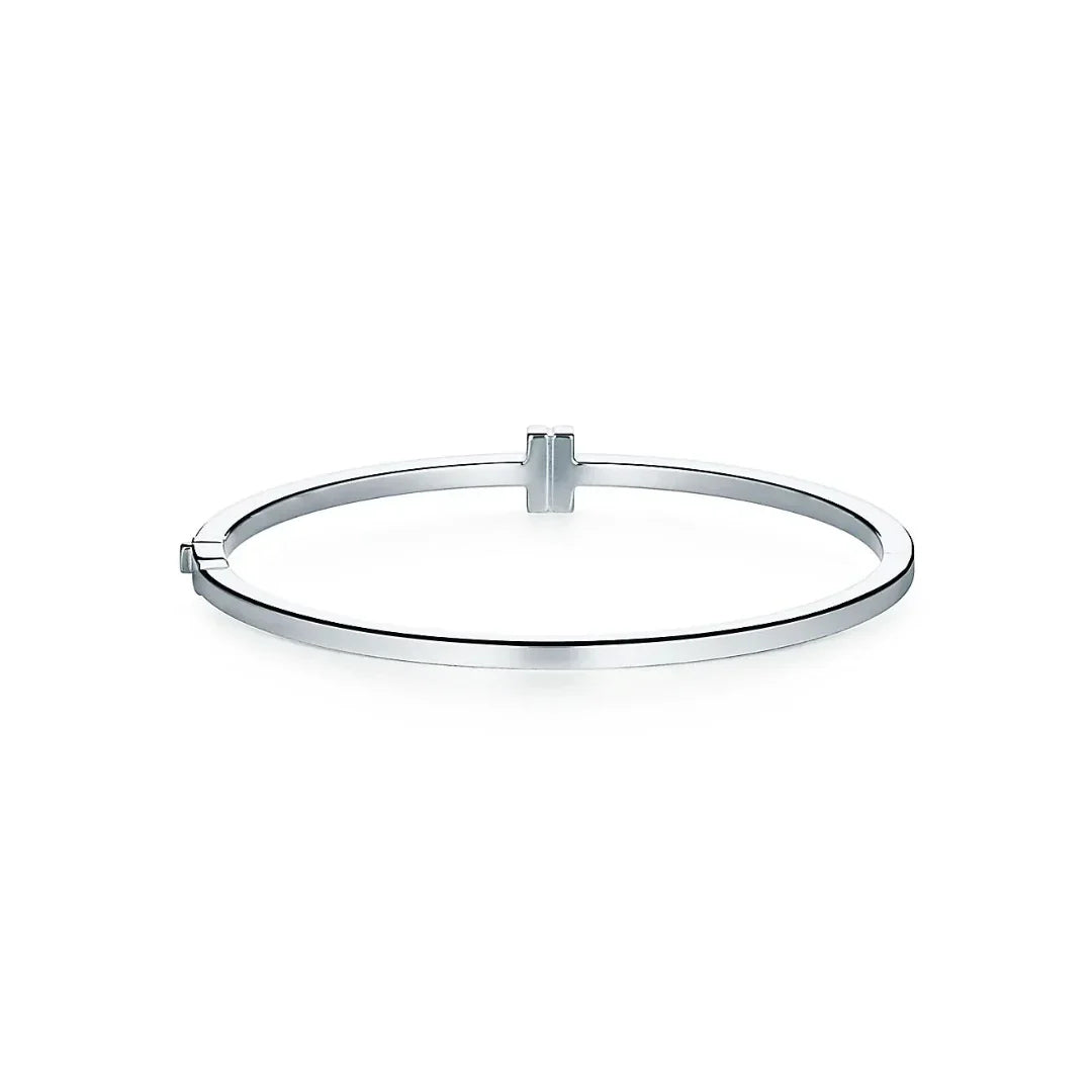 T Diamond Hinged Wire Bangle
