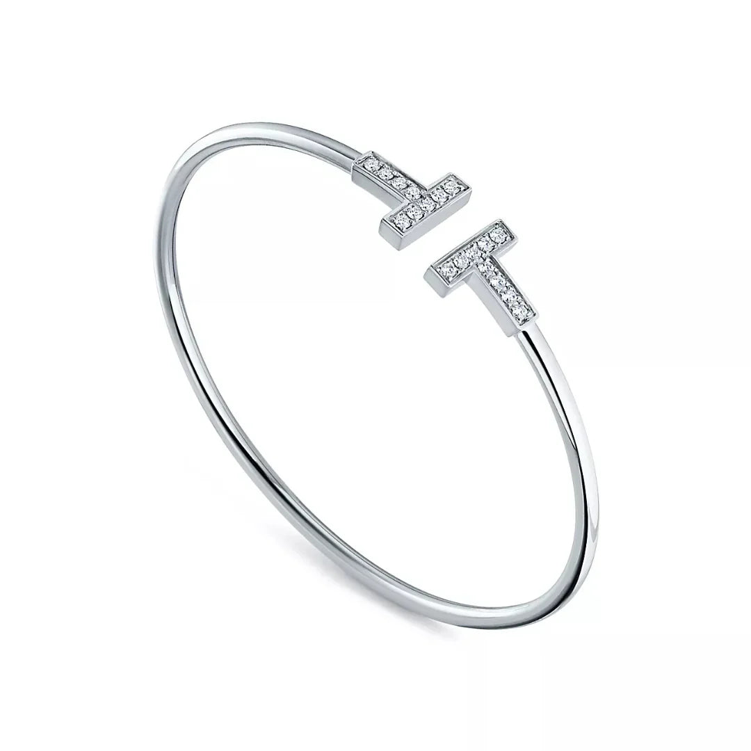 Diamond T Wire Bracelet Sleek Women