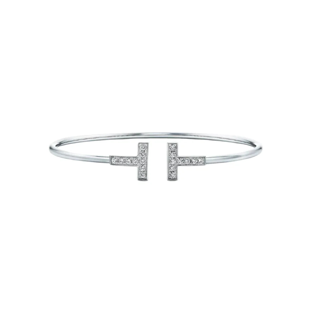 Diamond T Wire Bracelet Sleek Women