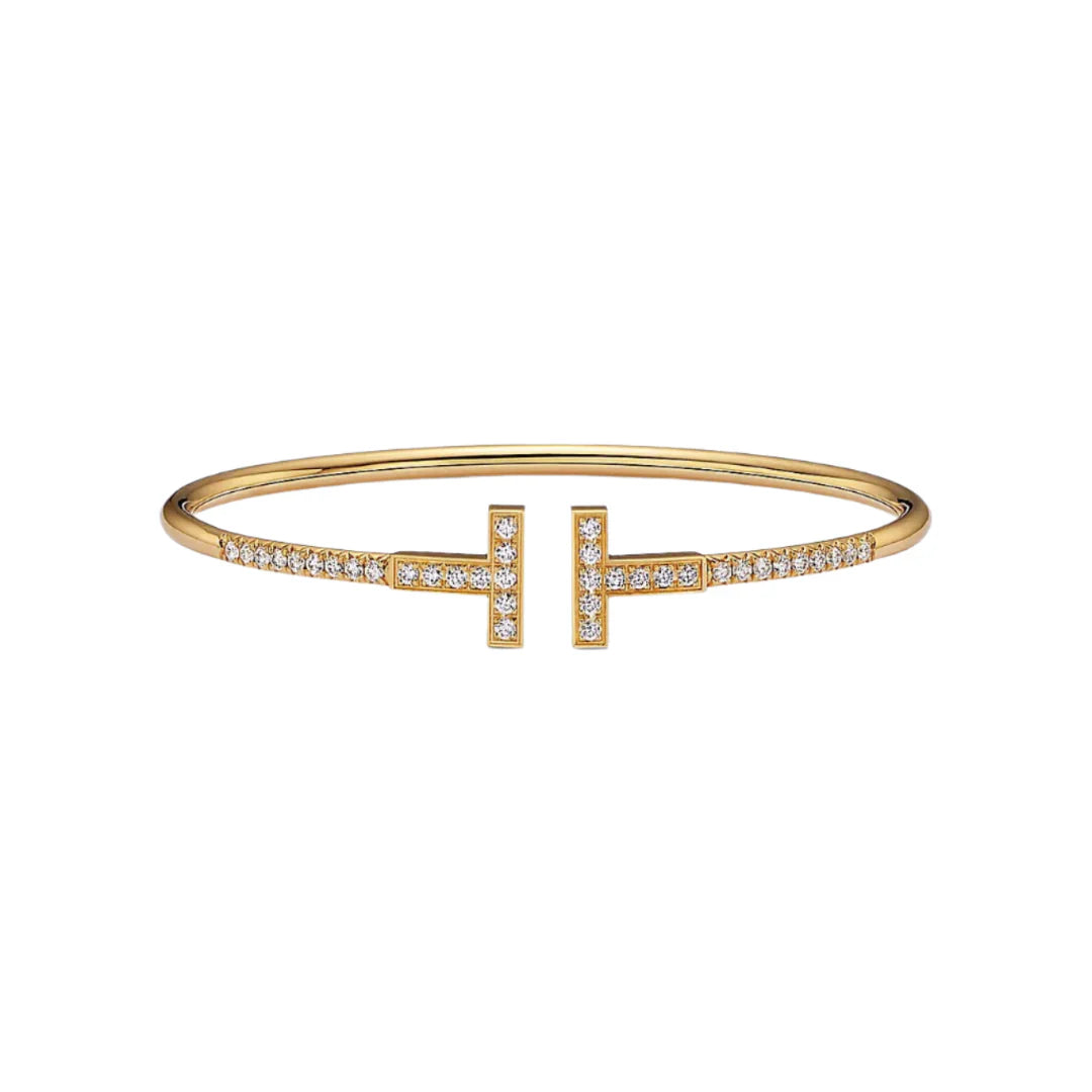 Bracelets T Pavé Diamond In Yellow Gold