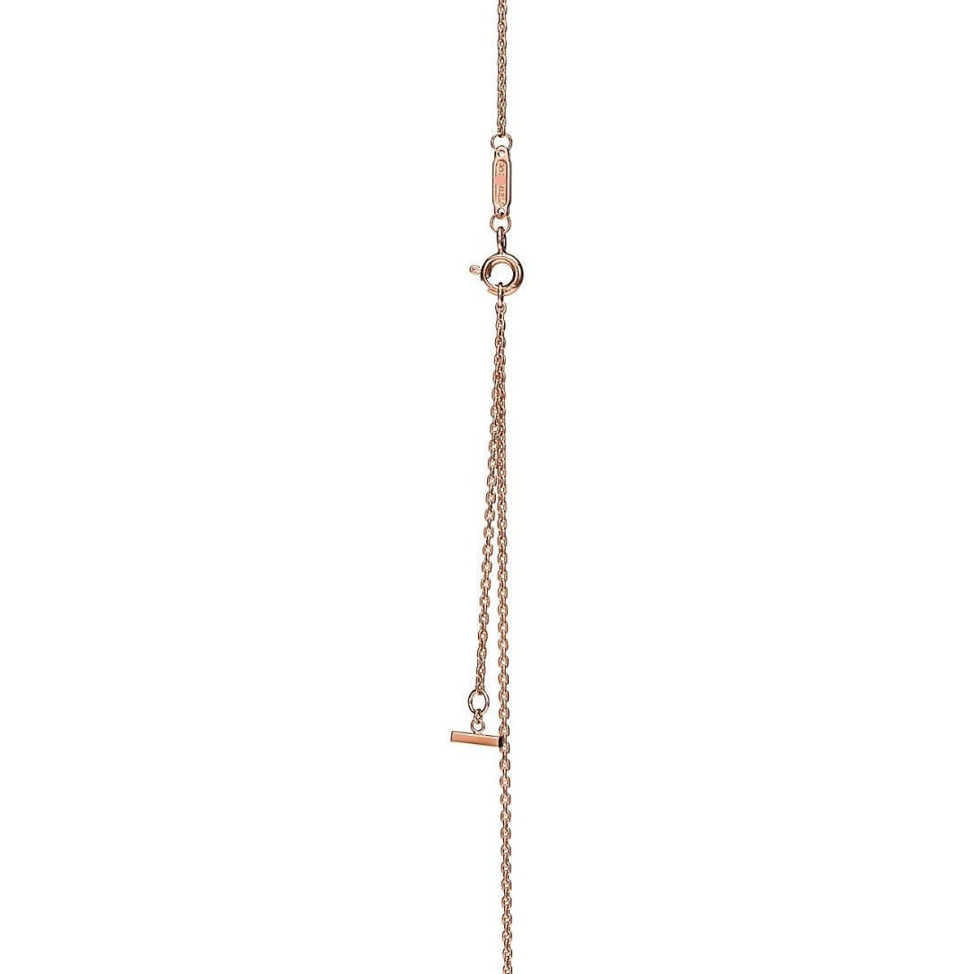 T Smile Medium Necklace in Rose Gold with Diamonds