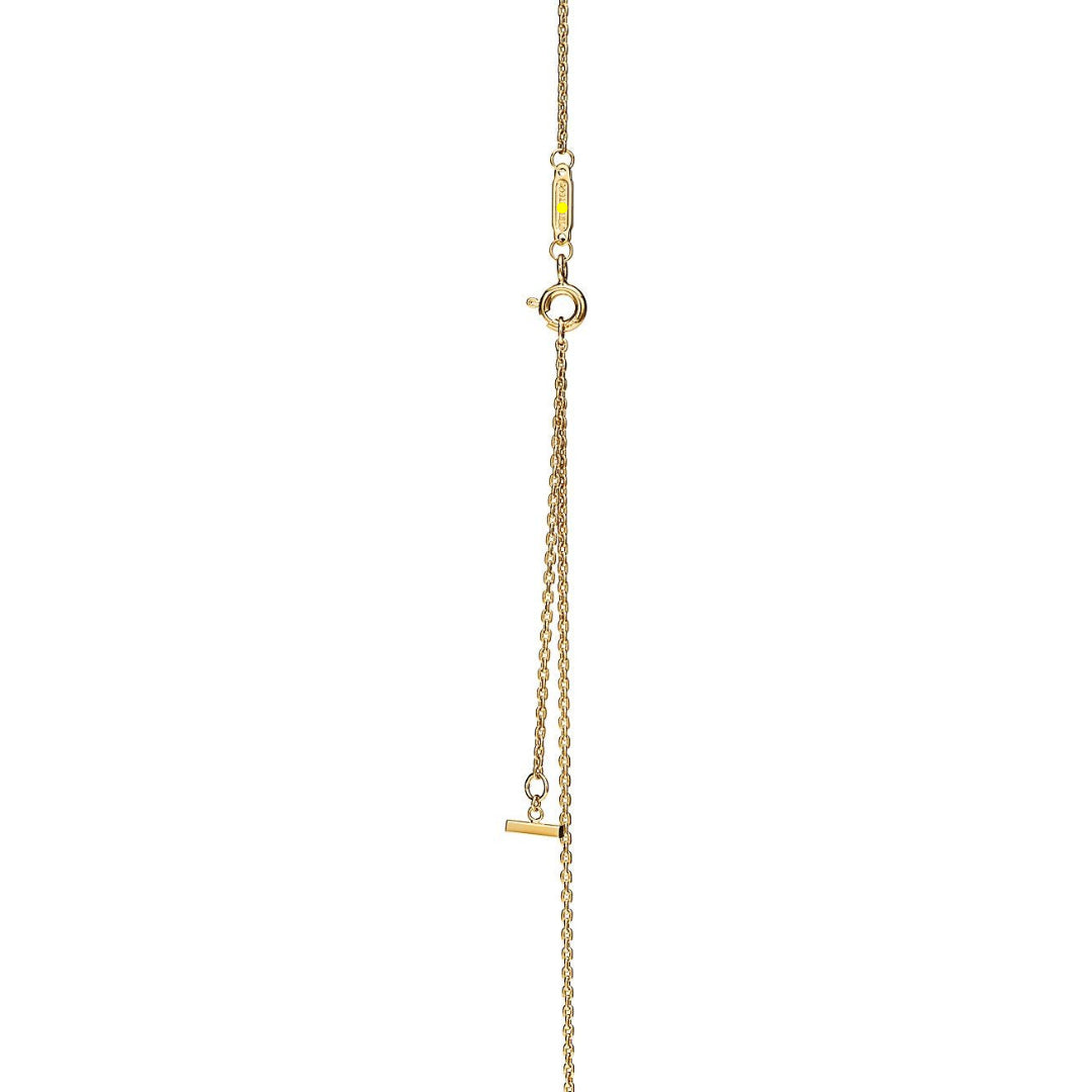 T Smile Medium Necklace in Yellow Gold with Diamonds