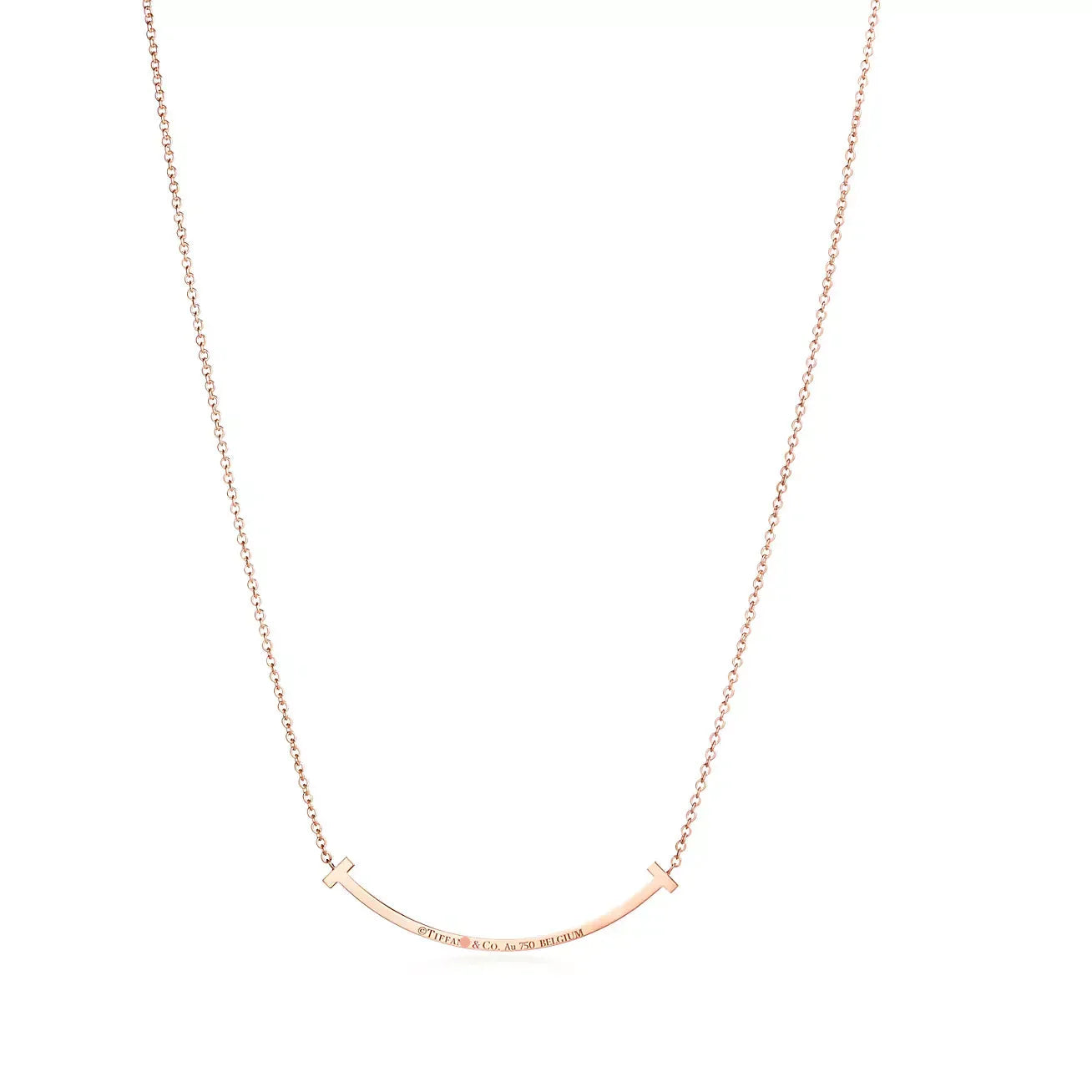 T Smile Pendant Small in Rose Gold Full Diamonds