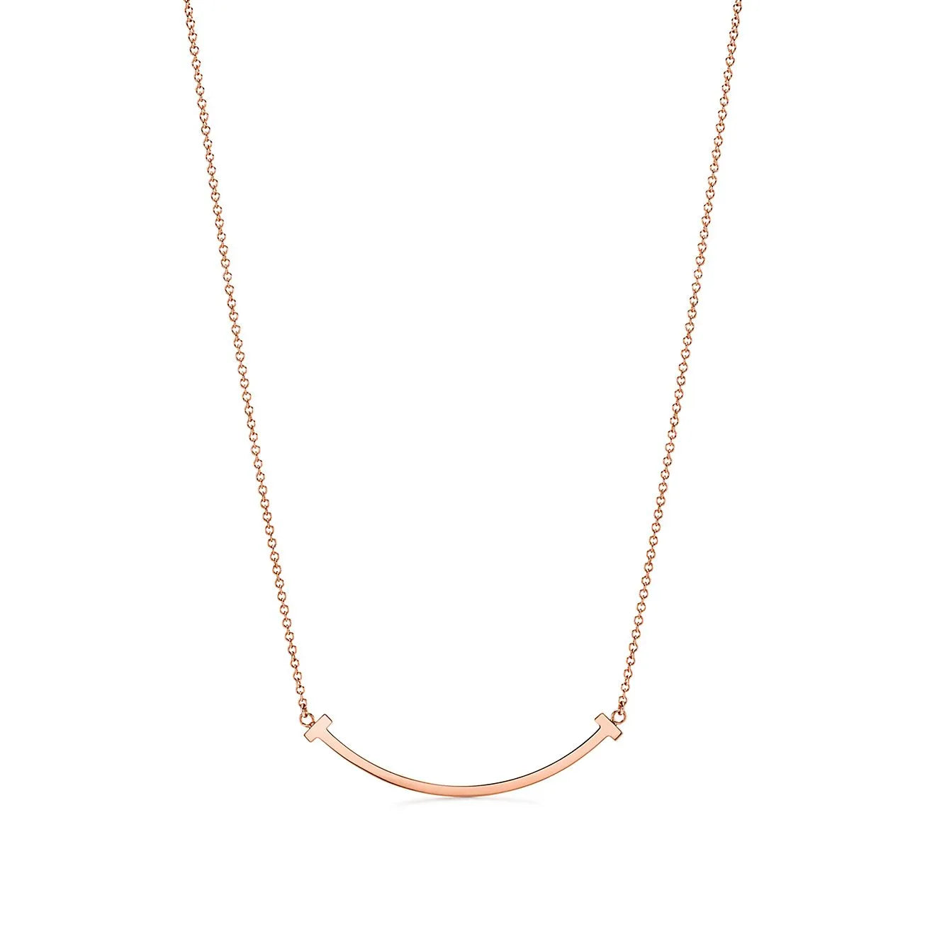 T Smile Pendant Small in Rose Gold Full Diamonds