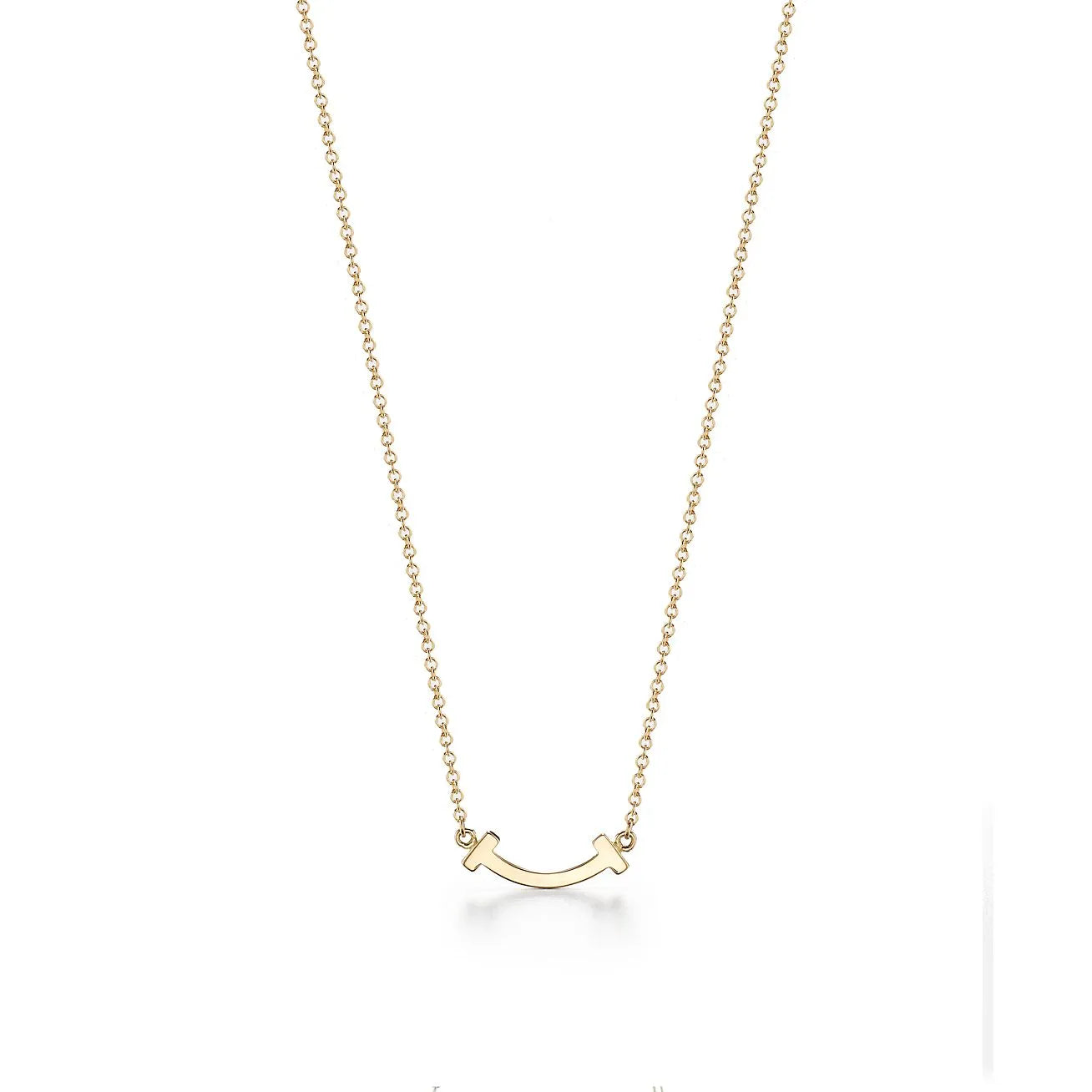 T Smile Pendant in Yellow Gold Full Diamonds