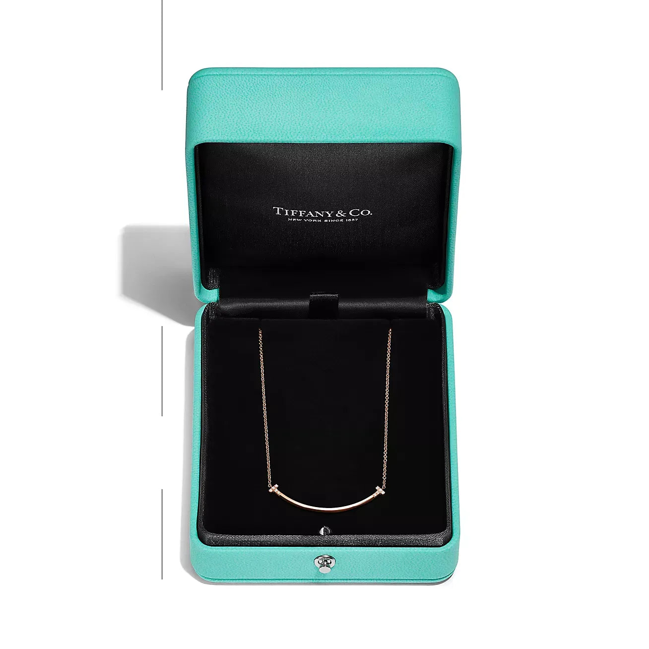 T Smile Pendant in Rose Gold with Diamonds