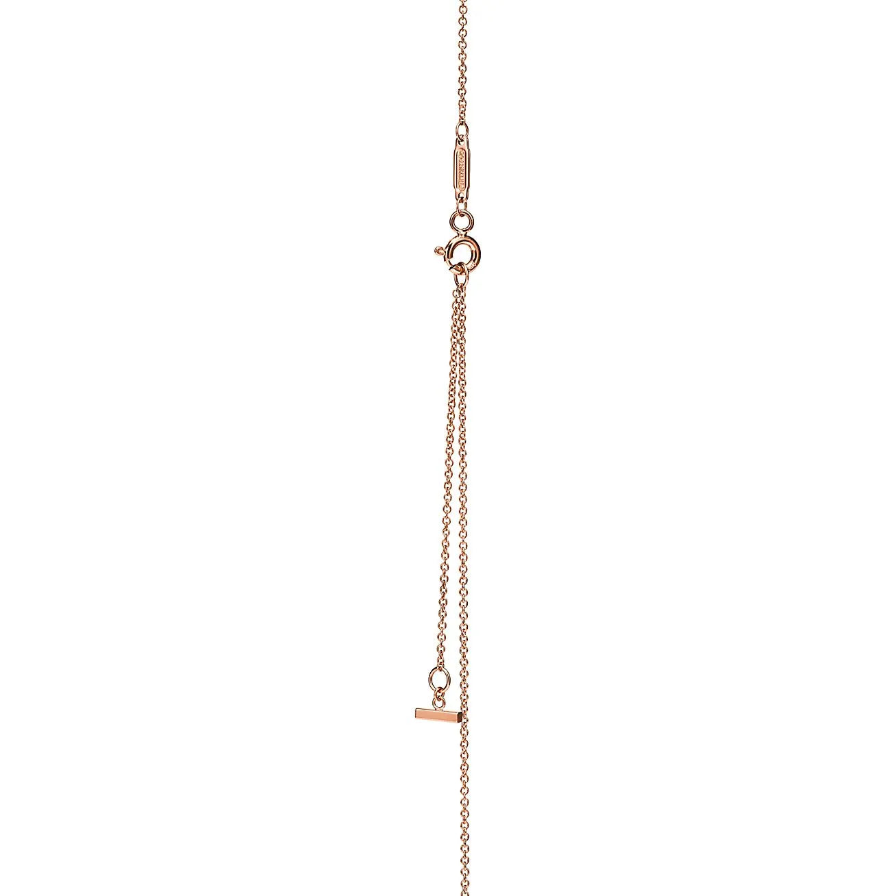 T Smile Pendant in Rose Gold with Diamonds