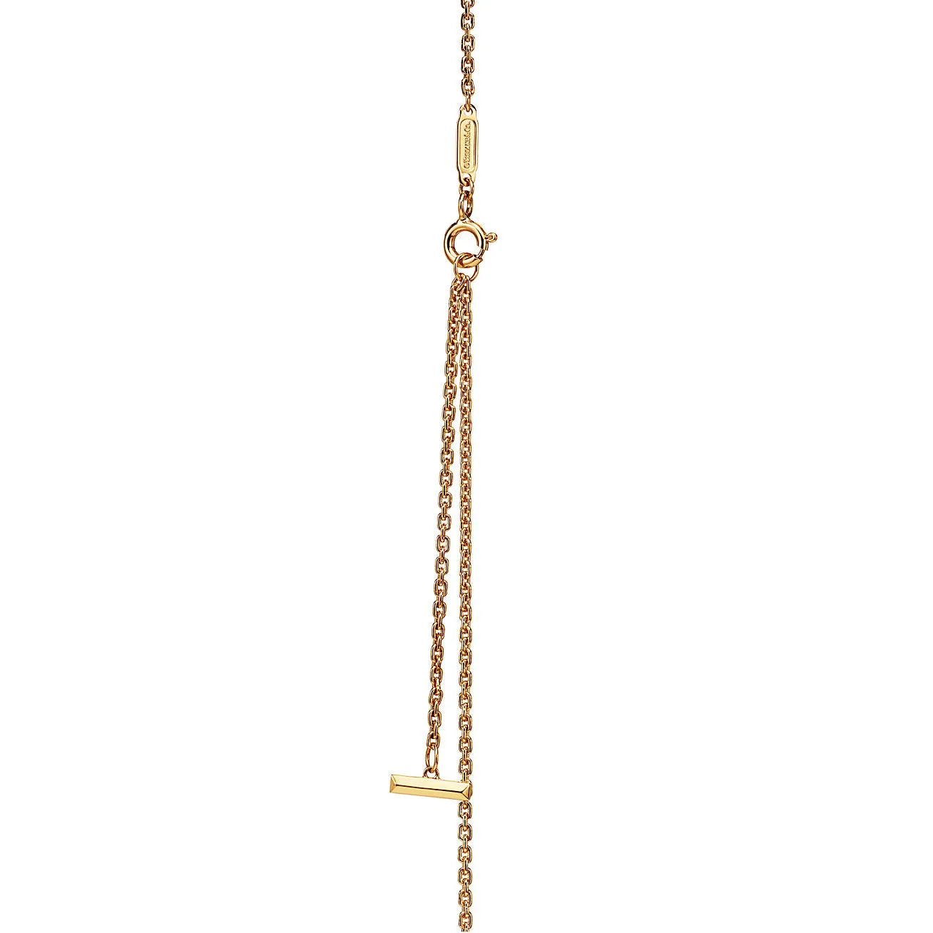 T T1 Circle Pendant Necklace in Yellow Gold