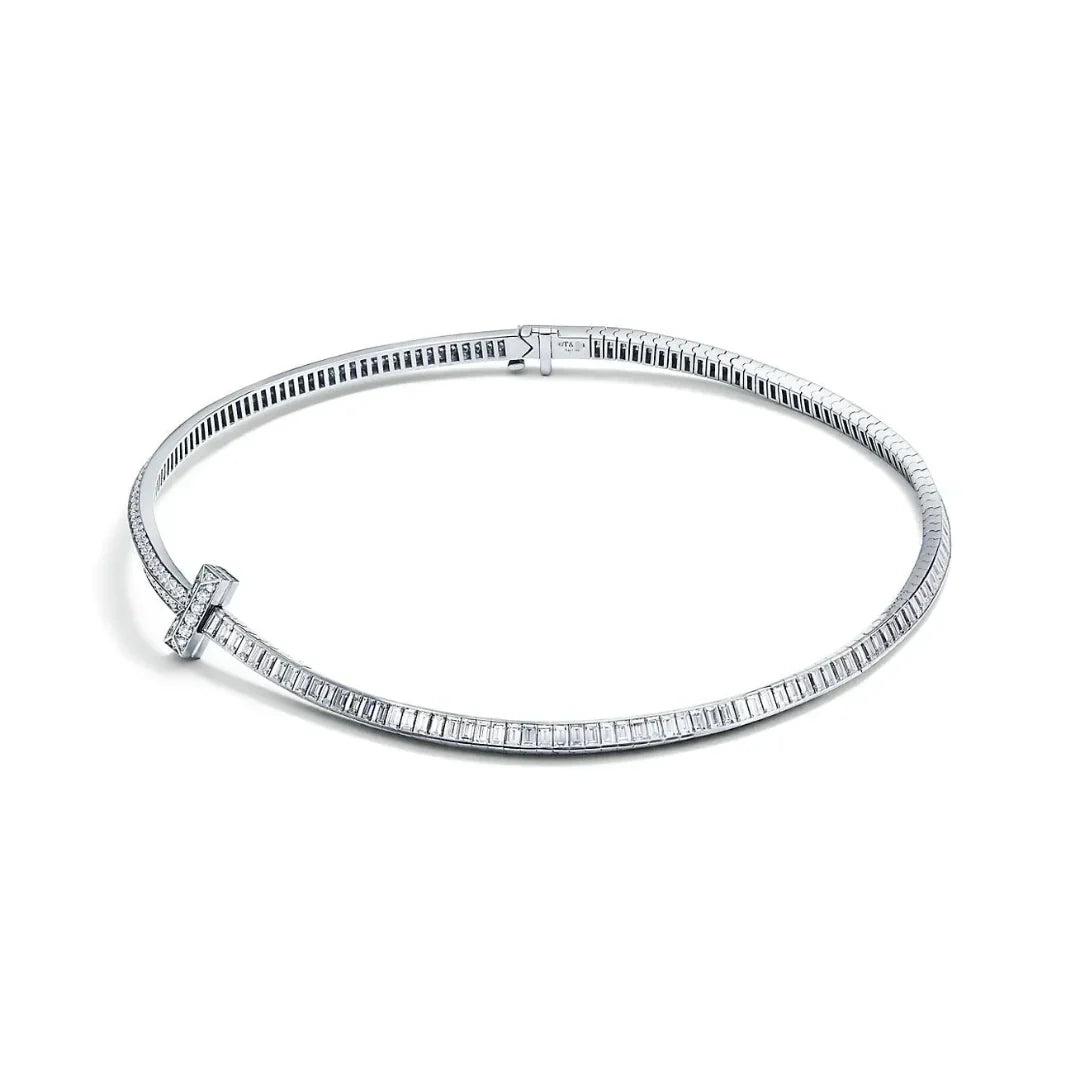 T T1 Diamond Necklace White Gold with Diamonds