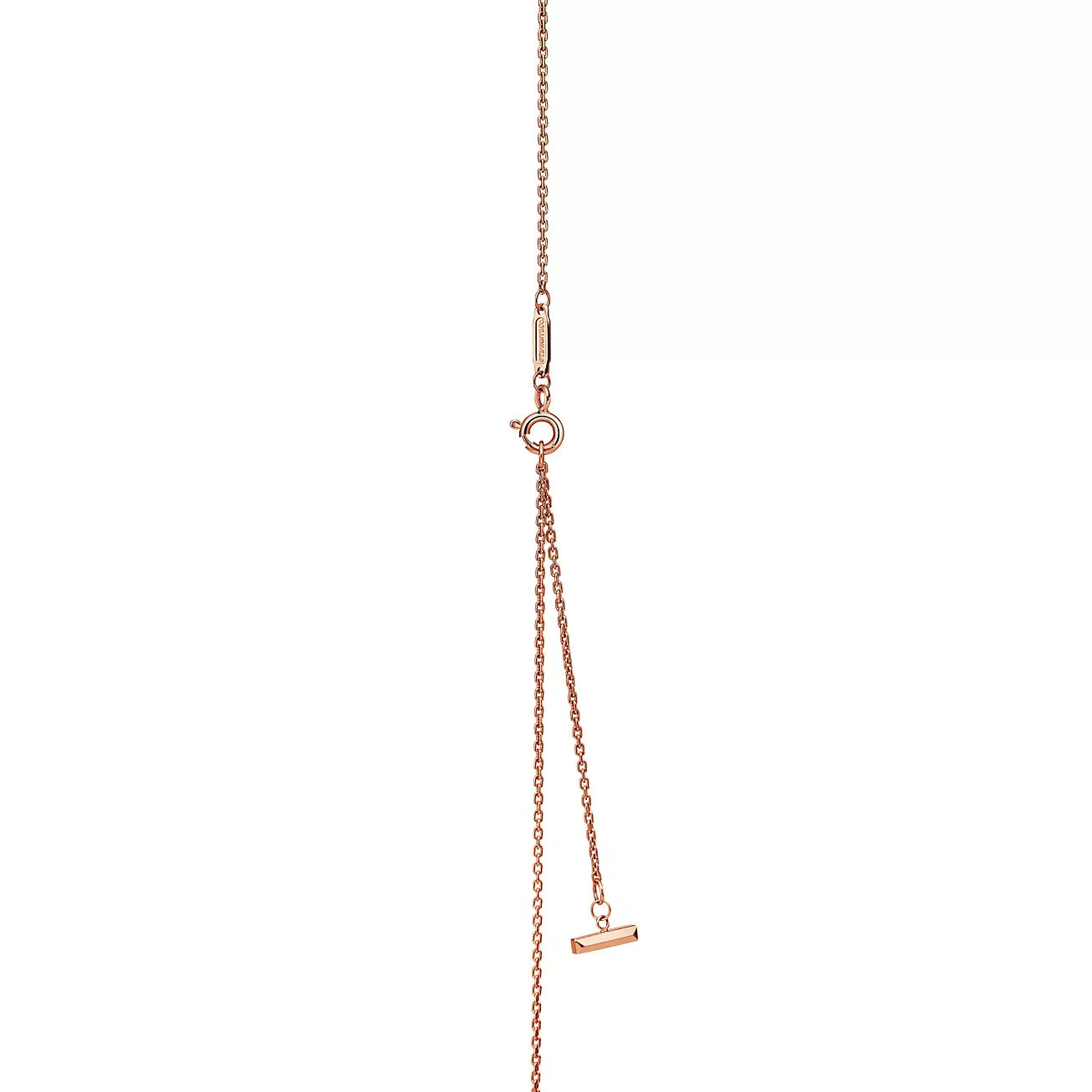 T T1 Narrow Circle Pendant Necklace Rose Gold Full Pavé Diamonds