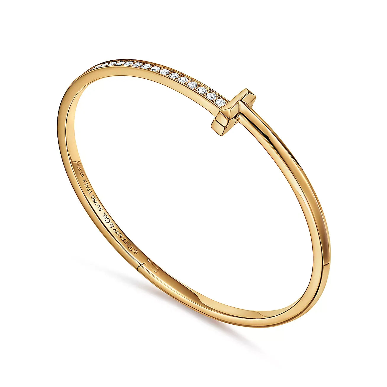 T1 Narrow Bracelets Yellow Gold with Diamonds