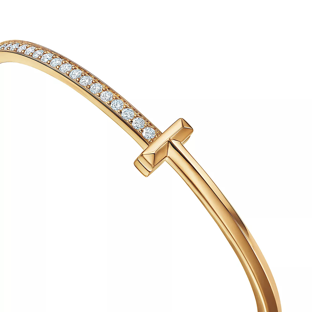 T1 Narrow Bracelets Yellow Gold with Diamonds