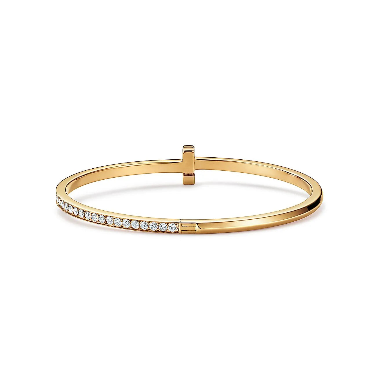 T1 Narrow Bracelets Yellow Gold with Diamonds
