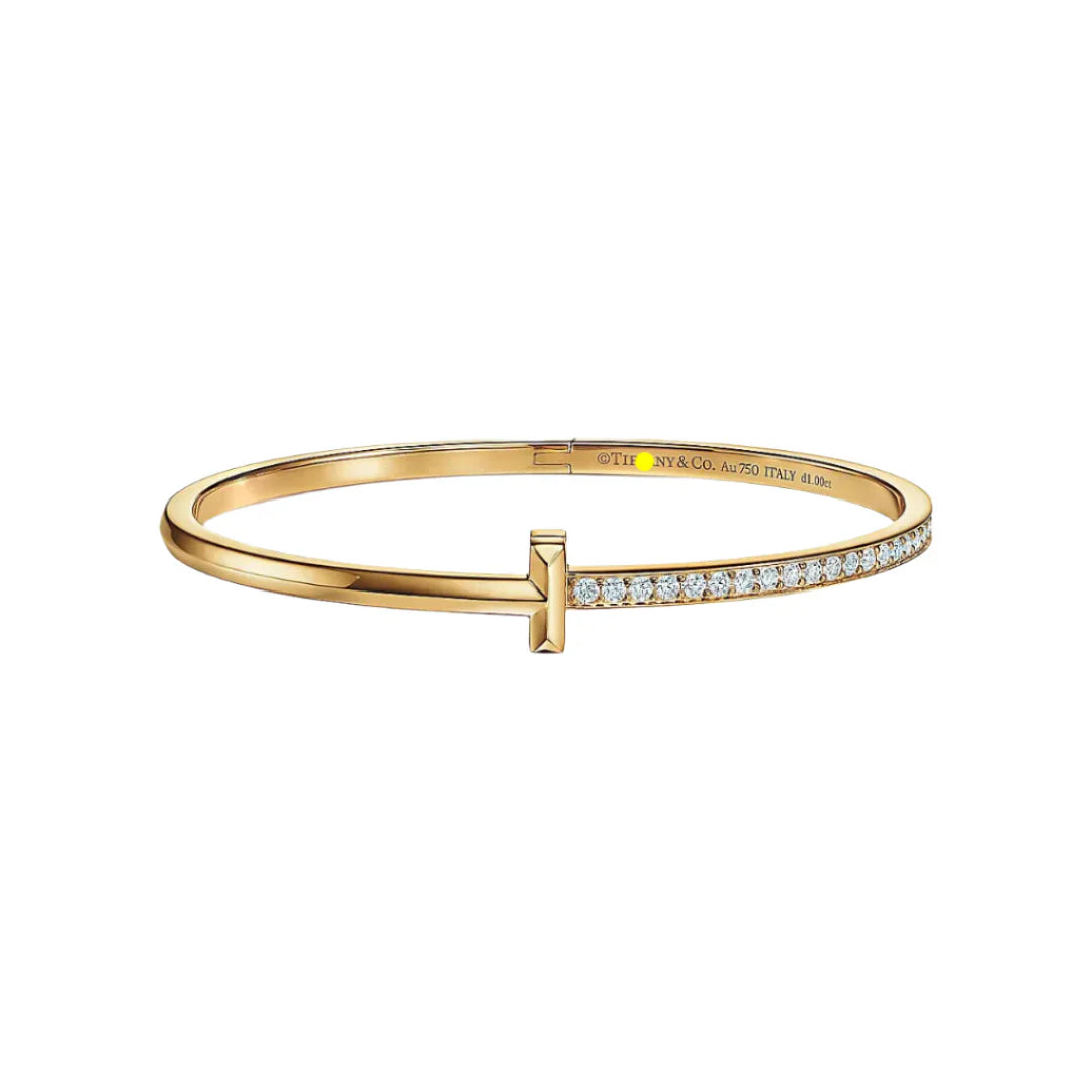 T1 Narrow Bracelets Yellow Gold with Diamonds
