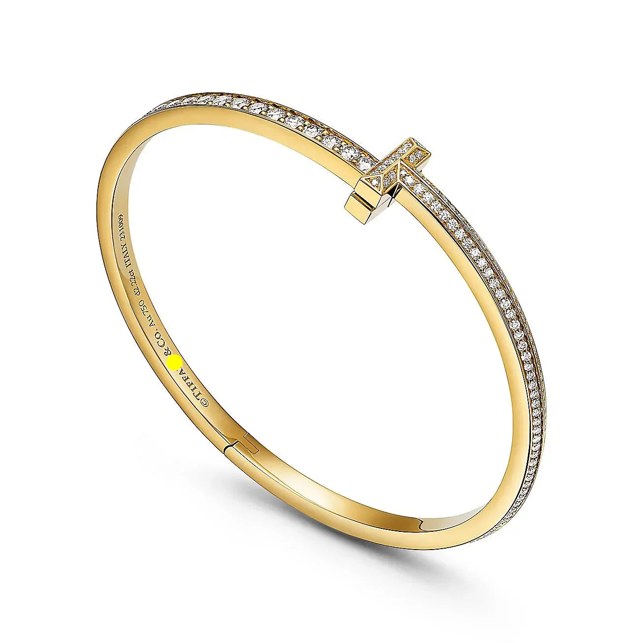 Bracelets T1 Narrow Pavé Yellow Gold Full Diamonds