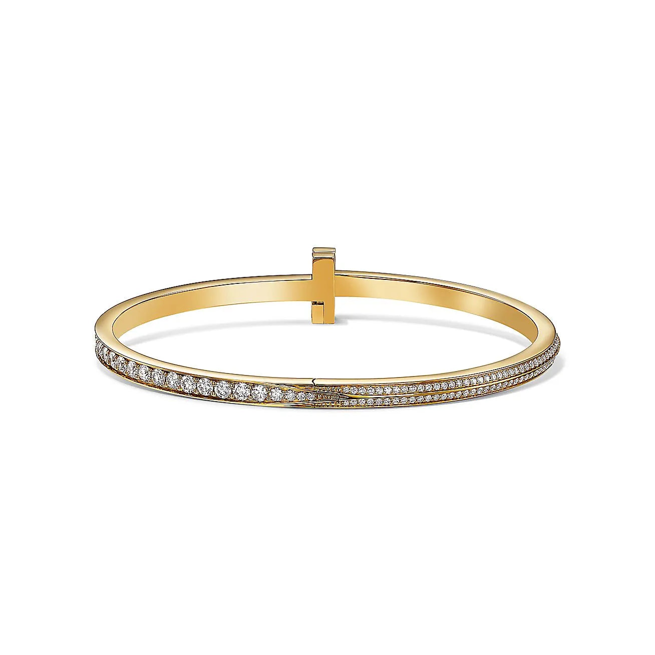 Bracelets T1 Narrow Pavé Yellow Gold Full Diamonds
