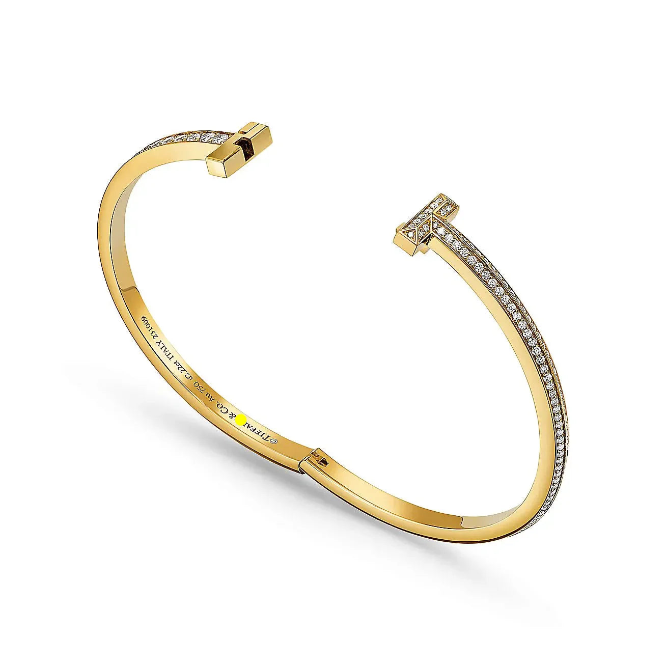 Bracelets T1 Narrow Pavé Yellow Gold Full Diamonds