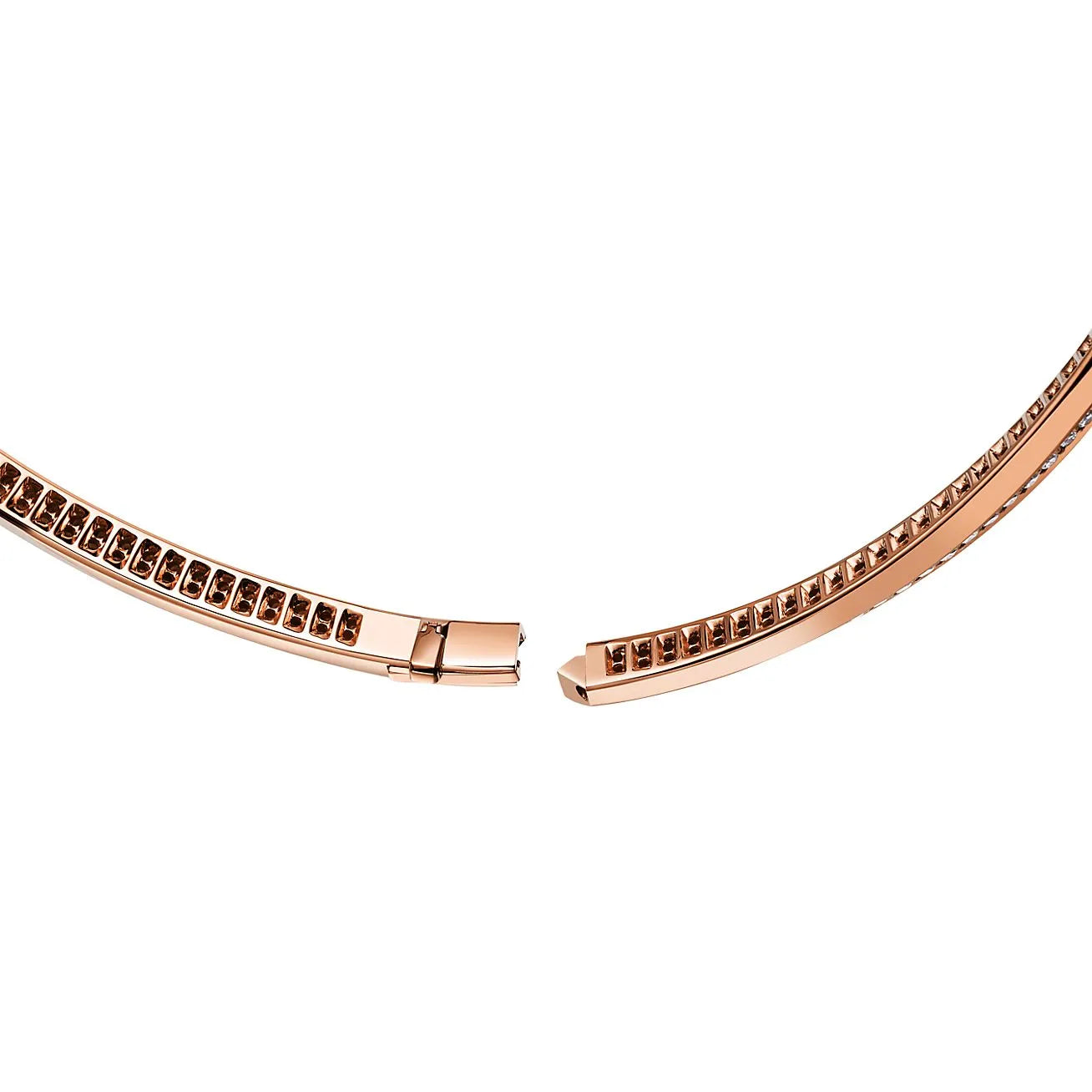 T T1 Pavé Full Diamond Necklace in Rose Gold