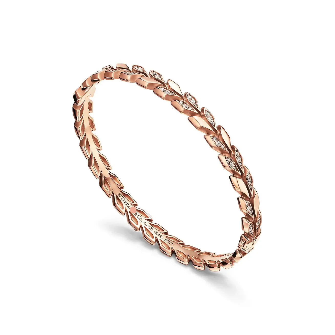 Victoria Vine Hinged Bangle Rose with Diamonds