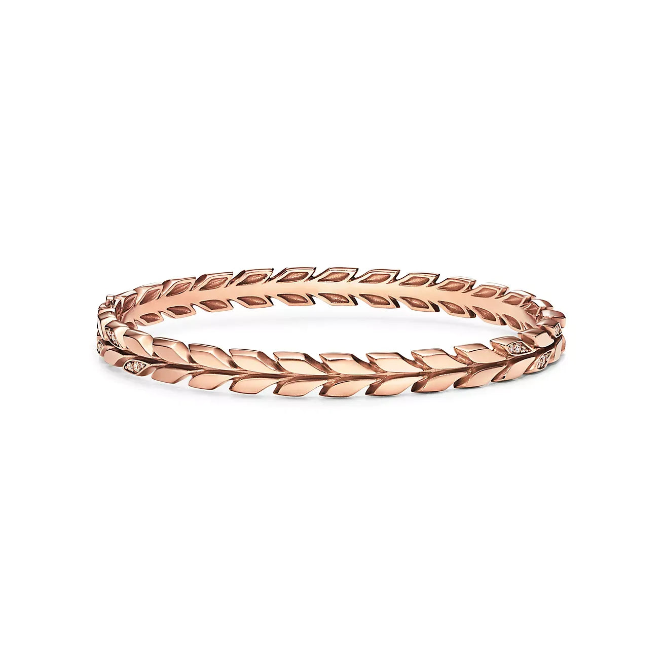 Victoria Vine Hinged Bangle Rose with Diamonds