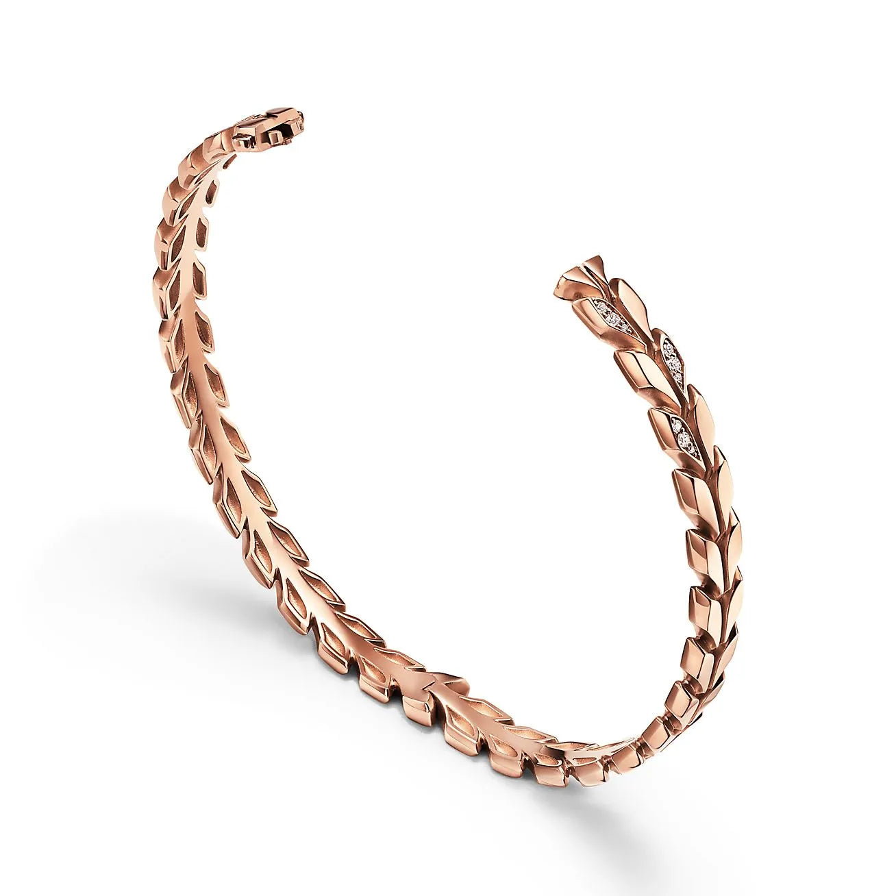 Victoria Vine Hinged Bangle Rose with Diamonds